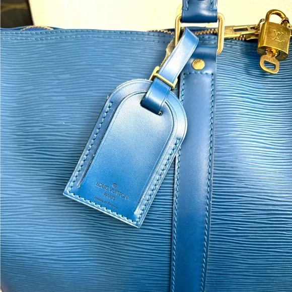 Authentic Louis Vuitton Keepall 45 blue Epi leather travel bag unisex - Picture 4 of 16